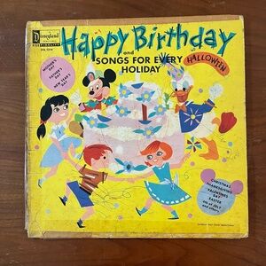 VTG Happy Birthday & Songs For Every Holiday LP 1964 Disneyland DQ 1214